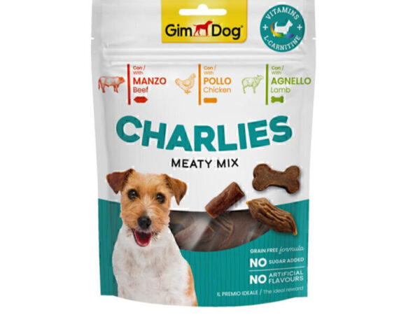 GimDog Charlies Jerkies Dog Treat With Meaty Mix