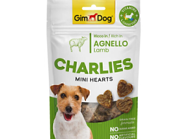 GimDog Charlies Mini Hearts Dog Treat With Lamb