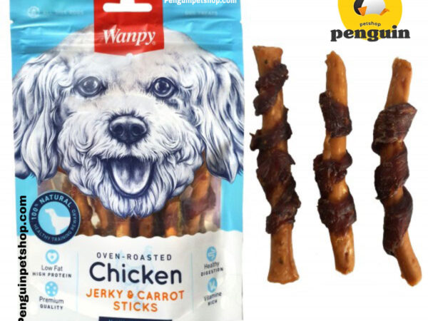 تشویقی سگ ونپی Chicken Jerky & Carrot Sticks وزن 100 گرم