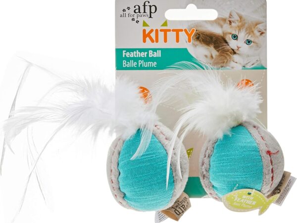 AFP Feather Ball Catnip Turquoise