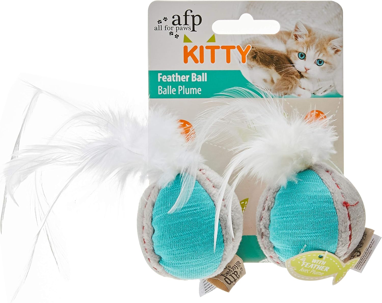 AFP Feather Ball Catnip Turquoise