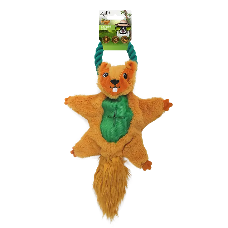 AFP Safari Air Crinkle Squirrel With Rope