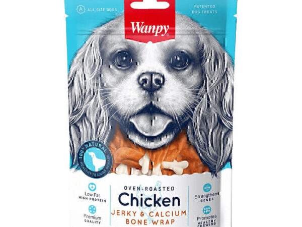 Wanpy Oven-Roasted Chicken Jerky & Calcium Bone Wrap