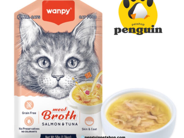 سوپ گربه ونپی با طعم سالمون و تن | Wanpy Meat Broth – Salmon & Tuna (50g)