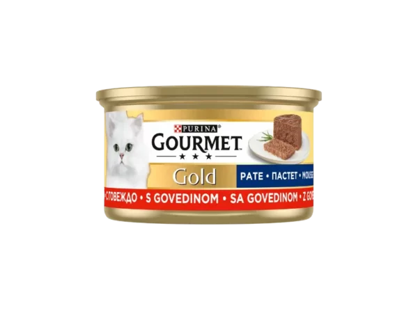 کنسرو غذای گربه گورمت Gourmet Gold Pate With Beef وزن 85 گرم