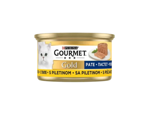 کنسرو غذای گربه گورمت Gourmet Gold Pate With Chicken وزن 85 گرم
