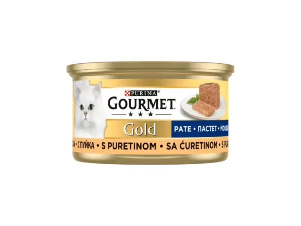 کنسرو غذای گربه گورمت Gourmet Gold Pate With Turkey وزن 85 گرم
