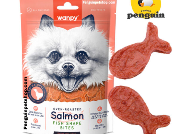 تشویقی سگ ونپی مدل Salmon Fish Shape Bites وزن 100 گرم