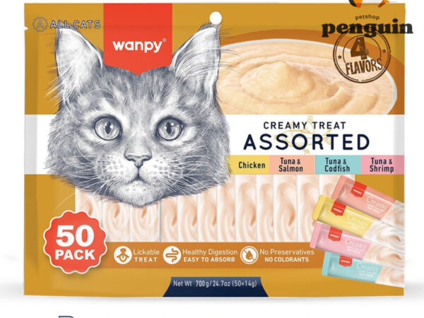 بستنی گربه ونپی Creamy Treat Assorted بسته 50 عددی با 4 طعم