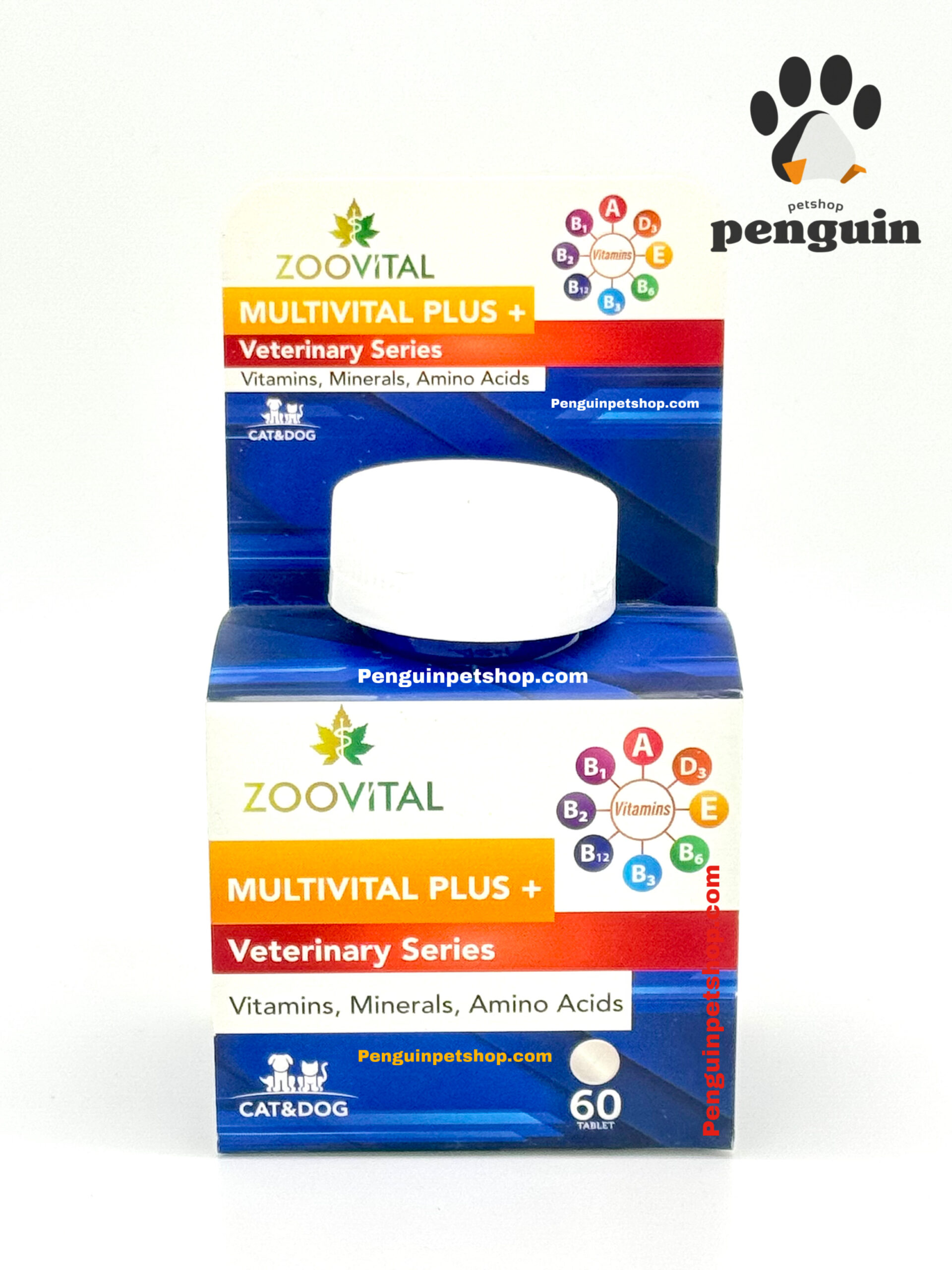 مولتی ویتامین پلاس سگ و گربه زوویتال  MULTIVITAL PLUS قرص 60عددی