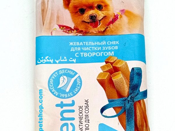 تشویقی سگ جویدنی دنتال بیف Biff Dog chewing gum with Cottage cheese طعم پنیر کاتیج بسته 5 عددی