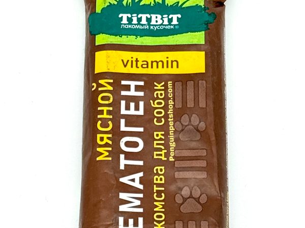 تشویقی سگ شکلات ویتامین با طعم گوشت بره تیت بیت  Dog hematogen vitamin chocolate bar طعم گوشت وزن 35 گرم