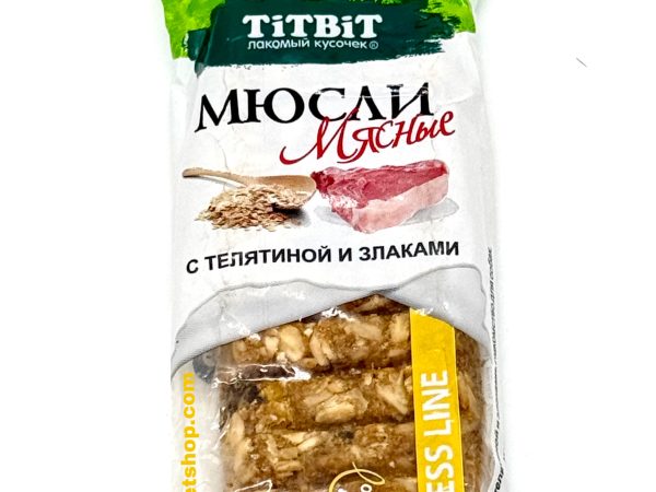 گرانولا بار گوشت گوساله و غلات سگ تیت بیت Dog  granola bar طعم گوشت گوساله وزن 40 گرم